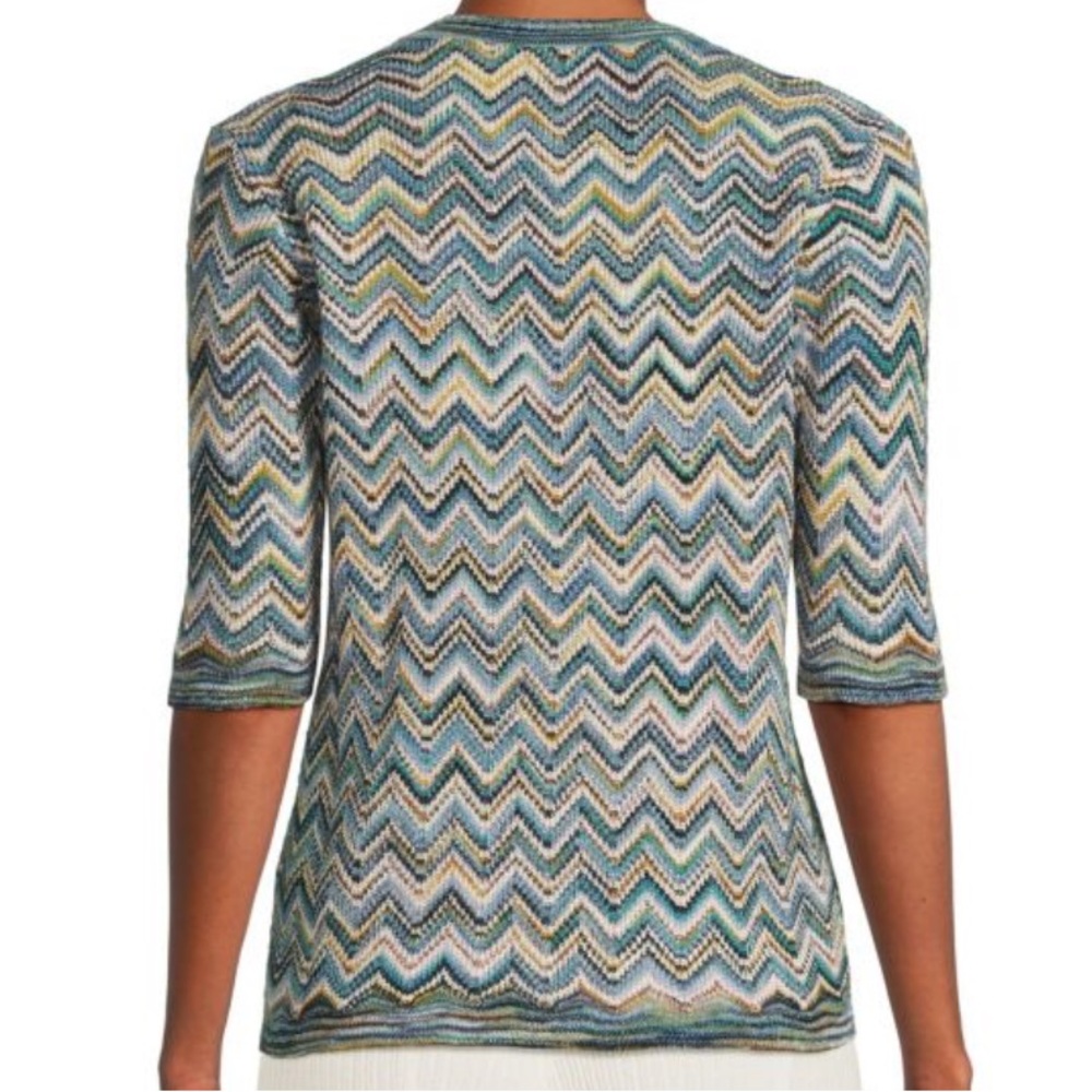 M by Missoni Blue and White V-Neck Sweater NWTS - Picture 5 of 5